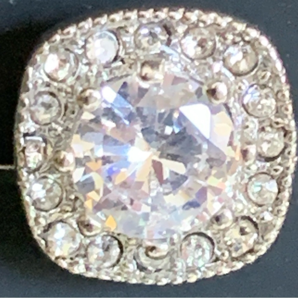 Cushion Cut CZ Halo Stud Earrings by Zaxie | NEW - Picture 5 of 8